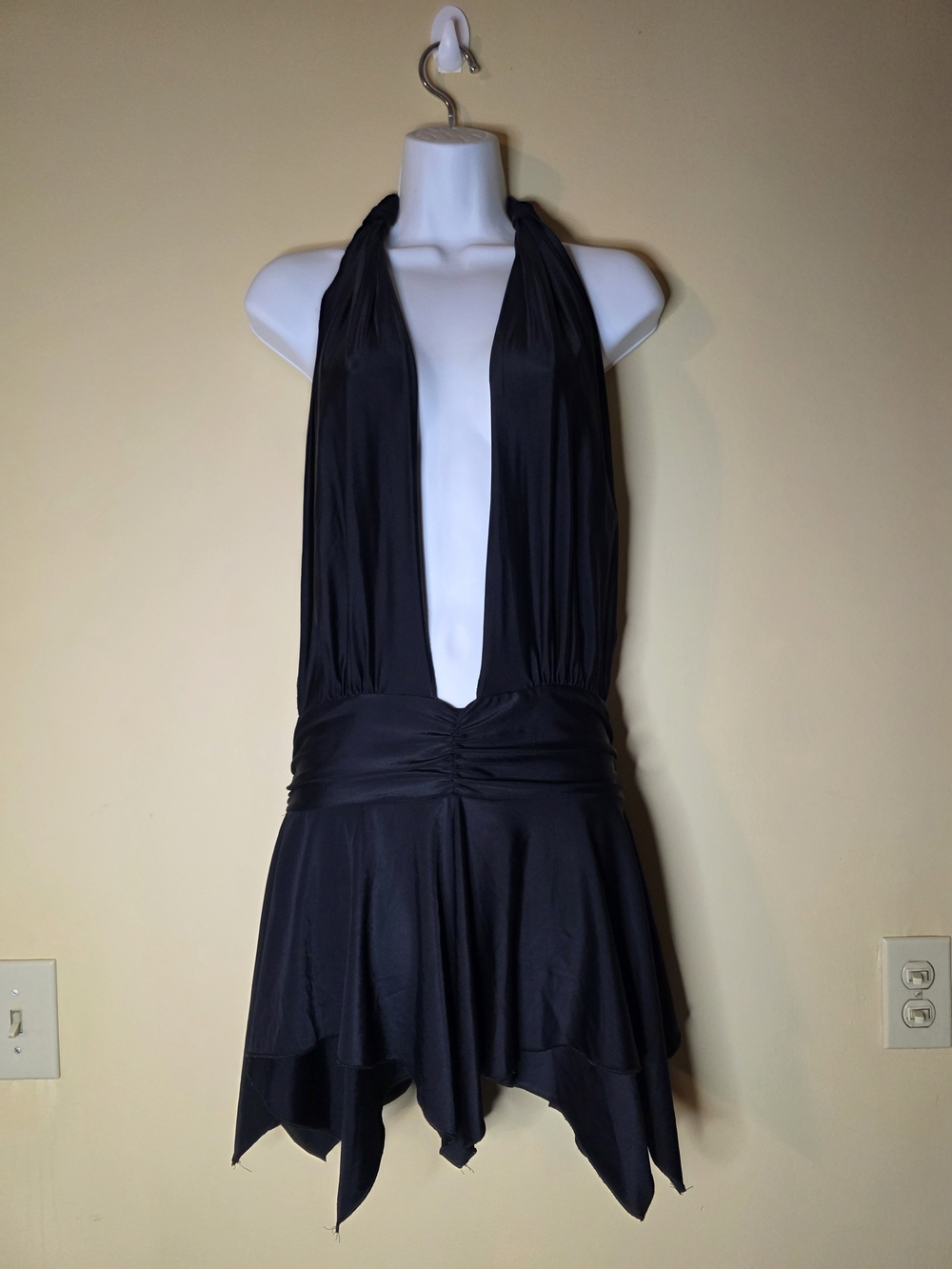 Black Halter One-piece/Dress -Extreme Low Cut. Backless